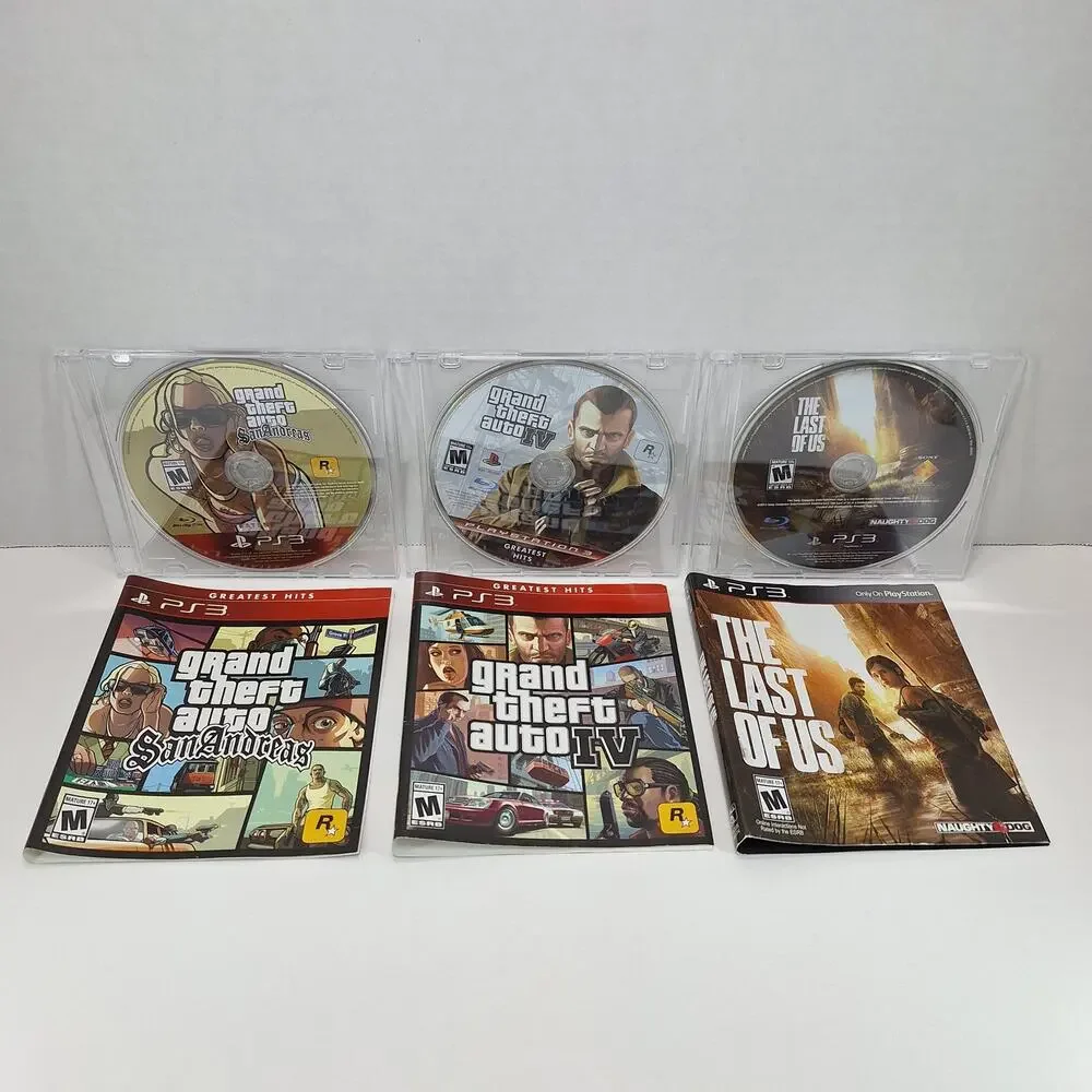 Lot of 3 Sony PlayStation 3 (PS3) Video Games - GTA San Andreas, GTA IV, etc.